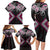 Pink Aotearoa Tukutuku Manawa Tapu Family Matching Long Sleeve Bodycon Dress and Hawaiian Shirt Ta Moko Toi Maori