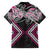 Pink Aotearoa Tukutuku Manawa Tapu Family Matching Long Sleeve Bodycon Dress and Hawaiian Shirt Ta Moko Toi Maori