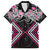 Pink Aotearoa Tukutuku Manawa Tapu Family Matching Short Sleeve Bodycon Dress and Hawaiian Shirt Ta Moko Toi Maori