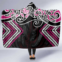 Pink Aotearoa Tukutuku Manawa Tapu Hooded Blanket Ta Moko Toi Maori