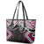 Pink Aotearoa Tukutuku Manawa Tapu Leather Tote Bag Ta Moko Toi Maori