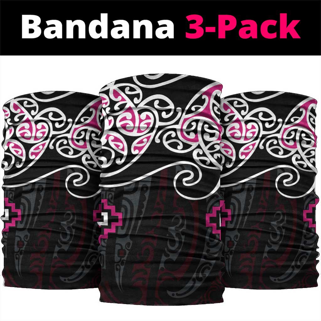 Pink Aotearoa Tukutuku Manawa Tapu Neck Gaiter Ta Moko Toi Maori - Polynesian Pride