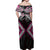 Pink Aotearoa Tukutuku Manawa Tapu Off Shoulder Maxi Dress Ta Moko Toi Maori