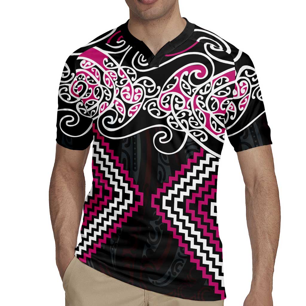 Pink Aotearoa Tukutuku Manawa Tapu Rugby Jersey Ta Moko Toi Maori