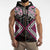 Pink Aotearoa Tukutuku Manawa Tapu Sleeveless Zip Hoodie Ta Moko Toi Maori - Polynesian Pride