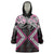 Pink Aotearoa Tukutuku Manawa Tapu Wearable Blanket Hoodie Ta Moko Toi Maori