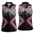 Pink Aotearoa Tukutuku Manawa Tapu Women Sleeveless Polo Shirt Ta Moko Toi Maori