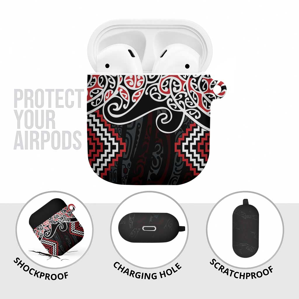 Red Aotearoa Tukutuku Manawa Tapu AirPods Case Ta Moko Toi Maori - Polynesian Pride