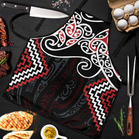 Red Aotearoa Tukutuku Manawa Tapu Apron Ta Moko Toi Maori - Polynesian Pride