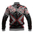 Red Aotearoa Tukutuku Manawa Tapu Baseball Jacket Ta Moko Toi Maori