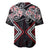 Red Aotearoa Tukutuku Manawa Tapu Baseball Jersey Ta Moko Toi Maori