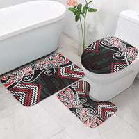 Red Aotearoa Tukutuku Manawa Tapu Bathroom Set Ta Moko Toi Maori - Polynesian Pride
