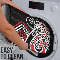 Red Aotearoa Tukutuku Manawa Tapu Bathroom Set Ta Moko Toi Maori - Polynesian Pride