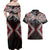 Red Aotearoa Tukutuku Manawa Tapu Couples Matching Off Shoulder Maxi Dress and Hawaiian Shirt Ta Moko Toi Maori