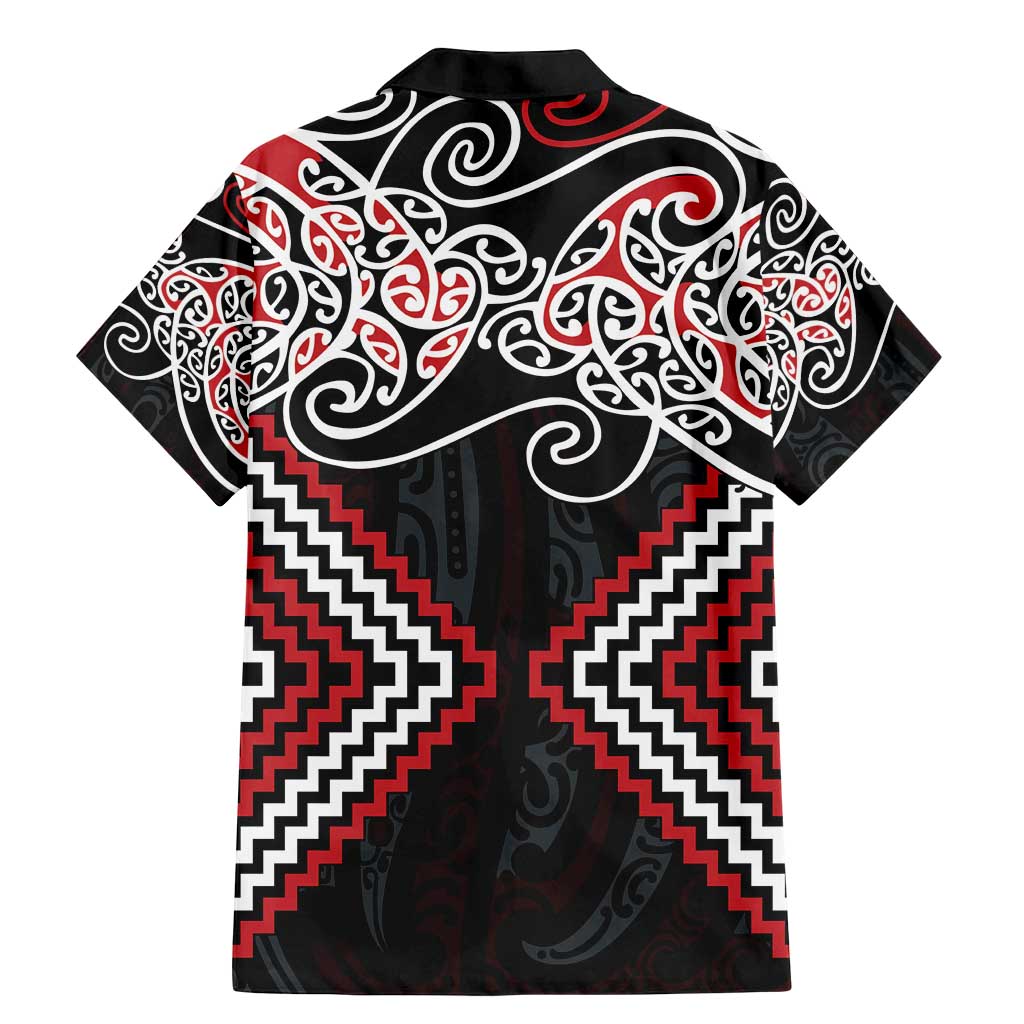 Red Aotearoa Tukutuku Manawa Tapu Family Matching Mermaid Dress and Hawaiian Shirt Ta Moko Toi Maori