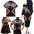 Red Aotearoa Tukutuku Manawa Tapu Family Matching Off The Shoulder Long Sleeve Dress and Hawaiian Shirt Ta Moko Toi Maori