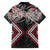 Red Aotearoa Tukutuku Manawa Tapu Family Matching Off Shoulder Maxi Dress and Hawaiian Shirt Ta Moko Toi Maori