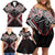 Red Aotearoa Tukutuku Manawa Tapu Family Matching Off Shoulder Short Dress and Hawaiian Shirt Ta Moko Toi Maori