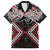 Red Aotearoa Tukutuku Manawa Tapu Family Matching Off Shoulder Short Dress and Hawaiian Shirt Ta Moko Toi Maori