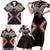 Red Aotearoa Tukutuku Manawa Tapu Family Matching Short Sleeve Bodycon Dress and Hawaiian Shirt Ta Moko Toi Maori