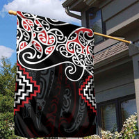 Red Aotearoa Tukutuku Manawa Tapu Garden Flag Ta Moko Toi Maori