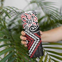 Red Aotearoa Tukutuku Manawa Tapu Skinny Tumbler Ta Moko Toi Maori LT9 - Polynesian Pride