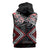 Red Aotearoa Tukutuku Manawa Tapu Sleeveless Zip Hoodie Ta Moko Toi Maori - Polynesian Pride