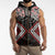 Red Aotearoa Tukutuku Manawa Tapu Sleeveless Zip Hoodie Ta Moko Toi Maori - Polynesian Pride