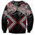 Red Aotearoa Tukutuku Manawa Tapu Sweatshirt Ta Moko Toi Maori