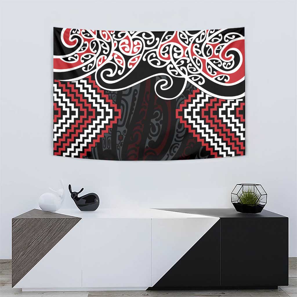 Red Aotearoa Tukutuku Manawa Tapu Tapestry Ta Moko Toi Maori