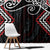 Red Aotearoa Tukutuku Manawa Tapu Window Curtain Ta Moko Toi Maori