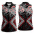 Red Aotearoa Tukutuku Manawa Tapu Women Sleeveless Polo Shirt Ta Moko Toi Maori