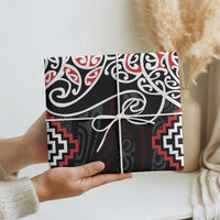 Red Aotearoa Tukutuku Manawa Tapu Wrapping Paper Ta Moko Toi Maori - Polynesian Pride