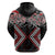 Red Aotearoa Tukutuku Manawa Tapu Zip Hoodie Ta Moko Toi Maori