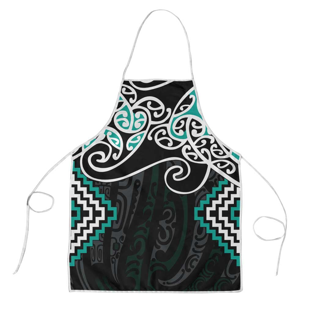Turquoise Aotearoa Tukutuku Manawa Tapu Apron Ta Moko Toi Maori - Polynesian Pride