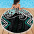 Turquoise Aotearoa Tukutuku Manawa Tapu Beach Blanket Ta Moko Toi Maori