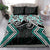 Turquoise Aotearoa Tukutuku Manawa Tapu Bedding Set Ta Moko Toi Maori