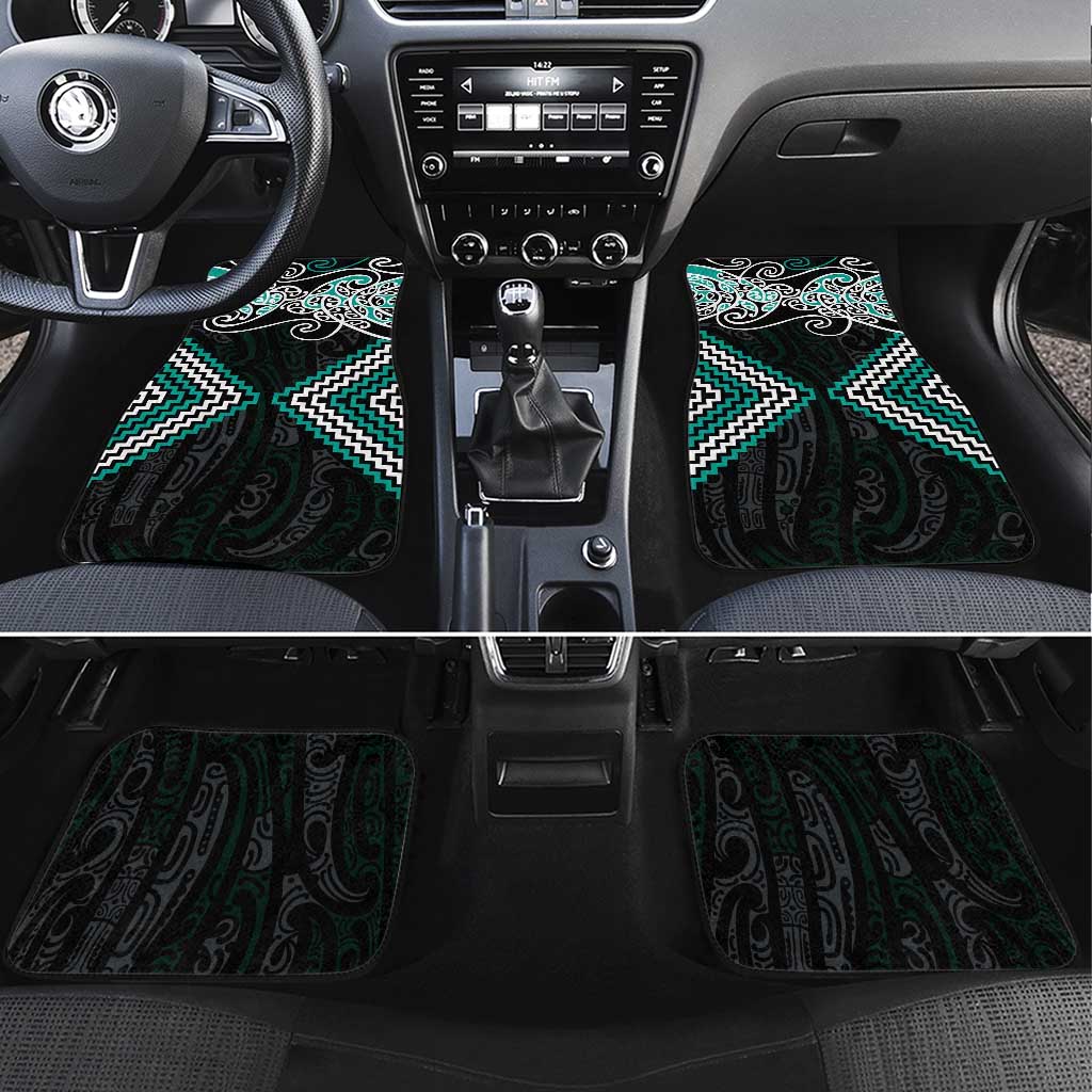 Turquoise Aotearoa Tukutuku Manawa Tapu Car Mats Ta Moko Toi Maori