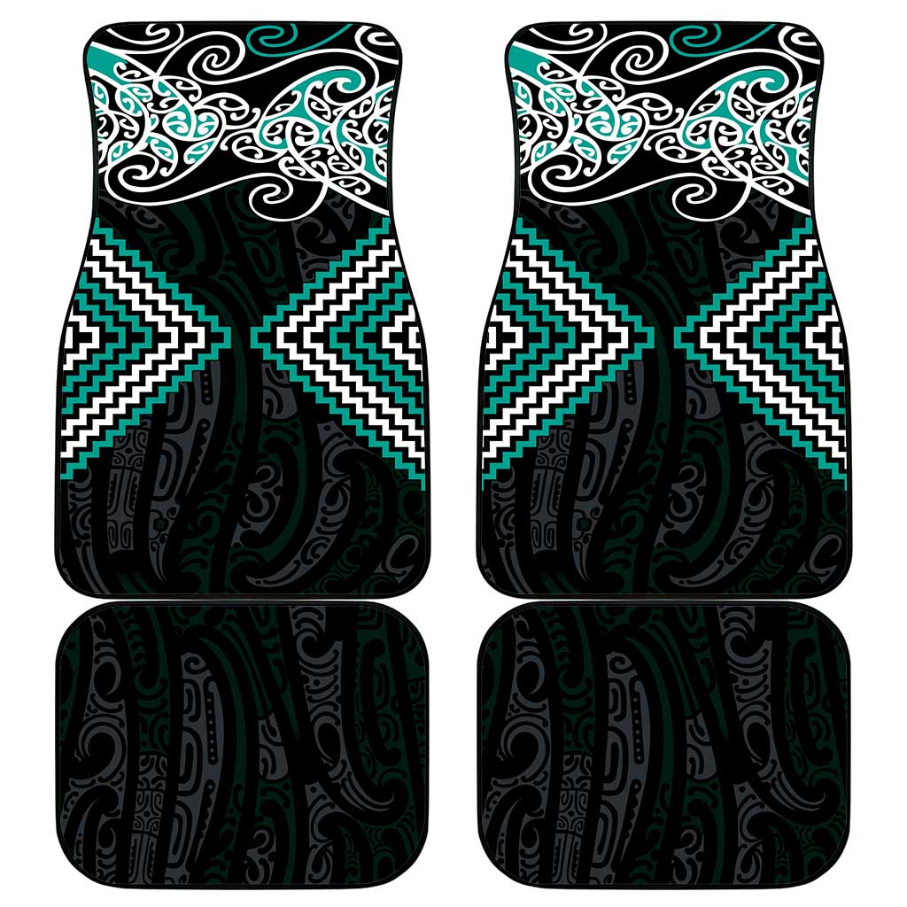 Turquoise Aotearoa Tukutuku Manawa Tapu Car Mats Ta Moko Toi Maori