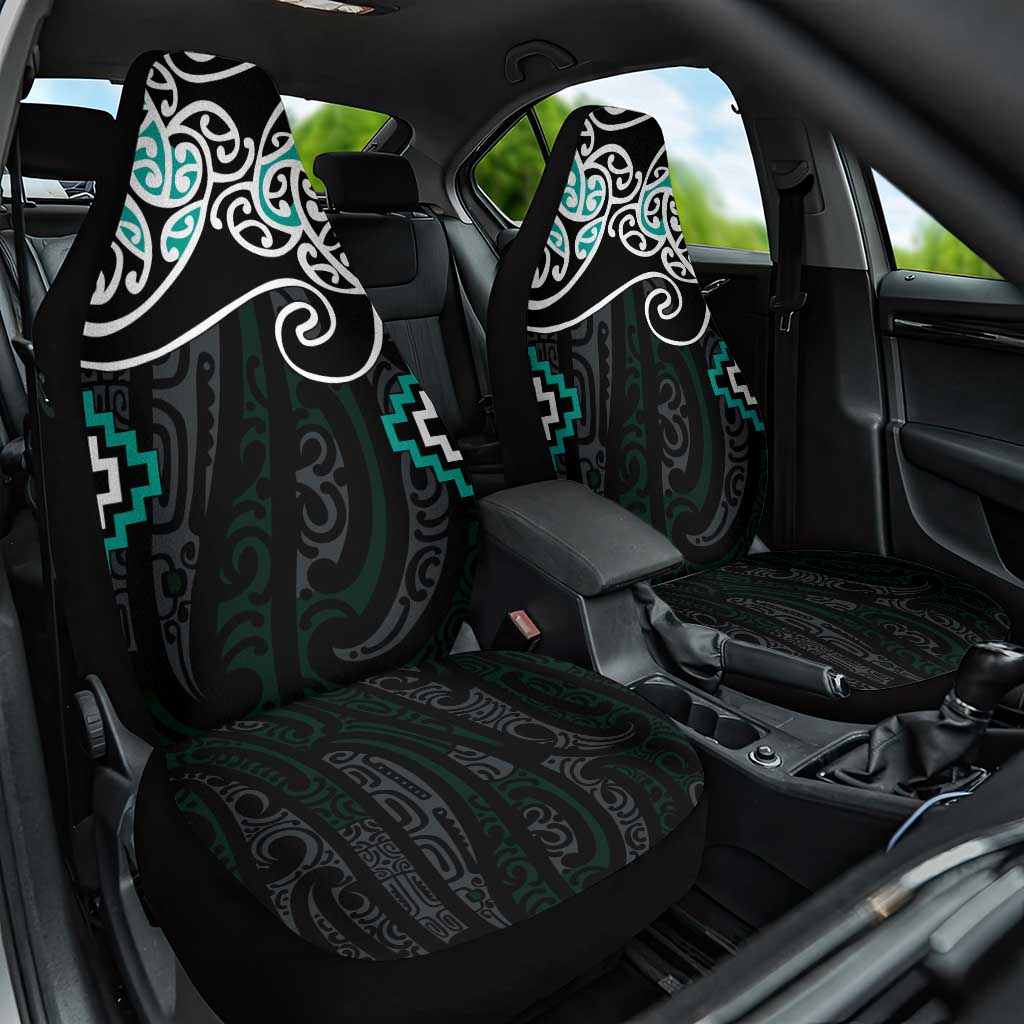 Turquoise Aotearoa Tukutuku Manawa Tapu Car Seat Cover Ta Moko Toi Maori