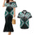 Turquoise Aotearoa Tukutuku Manawa Tapu Couples Matching Mermaid Dress and Hawaiian Shirt Ta Moko Toi Maori