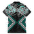 Turquoise Aotearoa Tukutuku Manawa Tapu Family Matching Mermaid Dress and Hawaiian Shirt Ta Moko Toi Maori