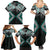 Turquoise Aotearoa Tukutuku Manawa Tapu Family Matching Summer Maxi Dress and Hawaiian Shirt Ta Moko Toi Maori