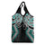 Turquoise Aotearoa Tukutuku Manawa Tapu Grocery Bag Ta Moko Toi Maori