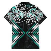 Turquoise Aotearoa Tukutuku Manawa Tapu Hawaiian Shirt Ta Moko Toi Maori