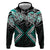 Turquoise Aotearoa Tukutuku Manawa Tapu Hoodie Ta Moko Toi Maori