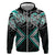 Turquoise Aotearoa Tukutuku Manawa Tapu Hoodie Ta Moko Toi Maori