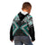 Turquoise Aotearoa Tukutuku Manawa Tapu Kid Hoodie Ta Moko Toi Maori