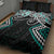 Turquoise Aotearoa Tukutuku Manawa Tapu Quilt Bed Set Ta Moko Toi Maori