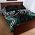 Turquoise Aotearoa Tukutuku Manawa Tapu Quilt Bed Set Ta Moko Toi Maori